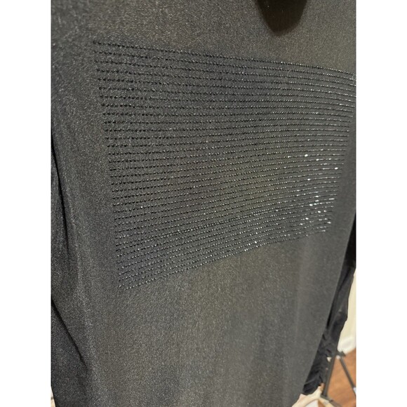 Y2K Mesh Top Grunge Glam Goth 2000s Rhinestones Art to Wear Medium Black - Picture 3 of 12